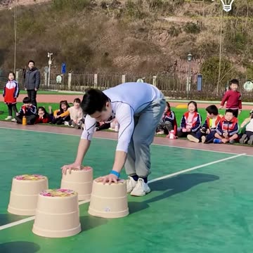 Hand walking in stools!