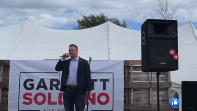 Garrett Soldano speaking at Leadership Rally