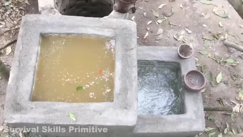Mirror|Primitive technology: searching for groundwater and water filter wate,r well and tank