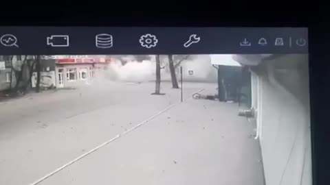 The moment of the explosion in a residential area of Severodonetsk was captured