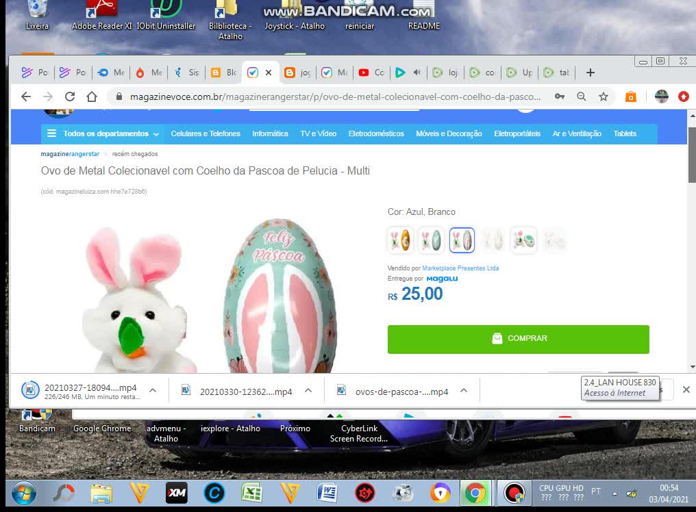 Ovo de Metal Colecionavel com Coelho da Pascoa de Pelucia - Multi