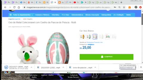 Ovo de Metal Colecionavel com Coelho da Pascoa de Pelucia - Multi
