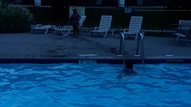 naimah and nazirah diving in pool