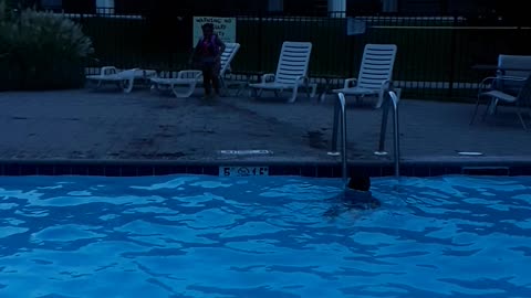naimah and nazirah diving in pool