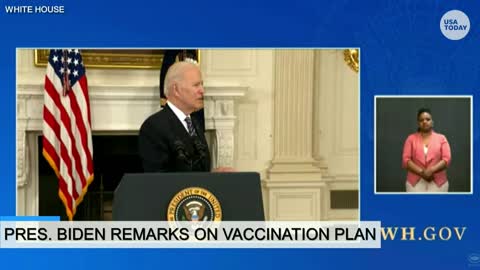 President joe Biden delivers remarks on state vaccination. (USA Today)