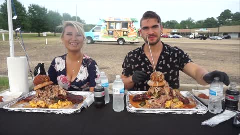 UNDEFEATED BBQ BREAKFAST CHALLENGE! Omelette & BBQ Brisket | Saskatchewan | Man Vs Food