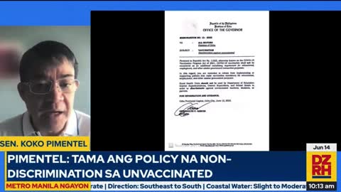 🟡Senator Koko Pimentel: Na DISAPPOINT sa Bakunang Ito