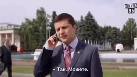 The current President of Ukraine, playing the role of the President of Ukraine in his TV show,