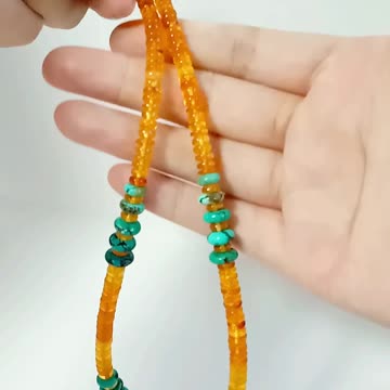 Faceted Amazonite beads pretty Pearl handmade necklace Natural turquoise amber roundle beads choker6