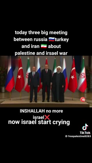 Today three big meetings between Russia, Turkey and Iran about Palestine and Israel war.
