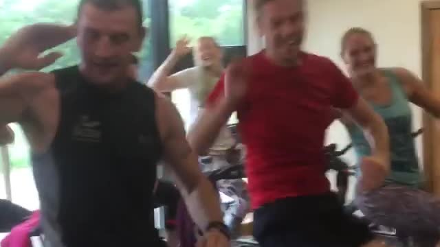 Spin class exercises to 'Baby Shark' dance craze