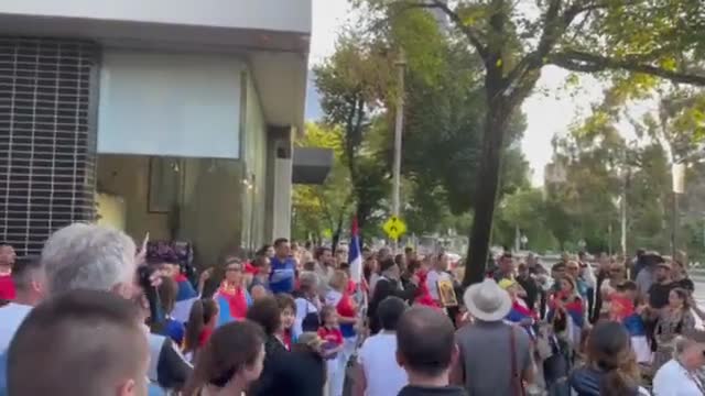 Melbourne Australia - Crowds of protesters continue to grow outside Novak Djokovic detention center