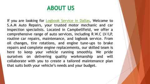 If you are looking for Logbook Service in Dallas