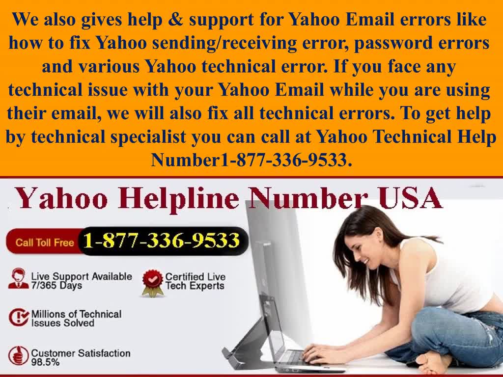 Yahoo Technical Helpline Number USA 1-877-336-9533