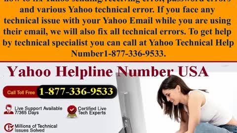 Yahoo Technical Helpline Number USA 1-877-336-9533