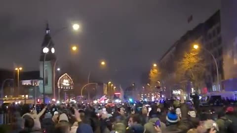 Thousands on the streets of Hamburg, Germany tonight, millions worldwide .