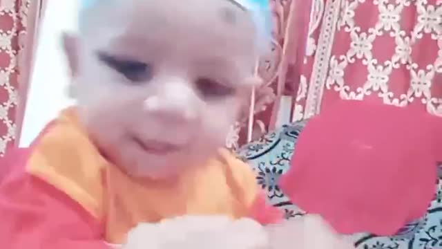 Cute baby laughing and danceing