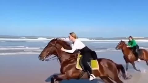 Horse riding on the beach