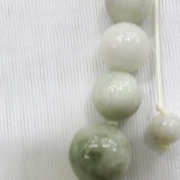 Handmade + Knotting Unique 19”~33” Necklace with Jade Beads, Burmese Jade Tiger