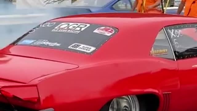 Badass 1969 Chevy Camaro Drag Racing Burnout