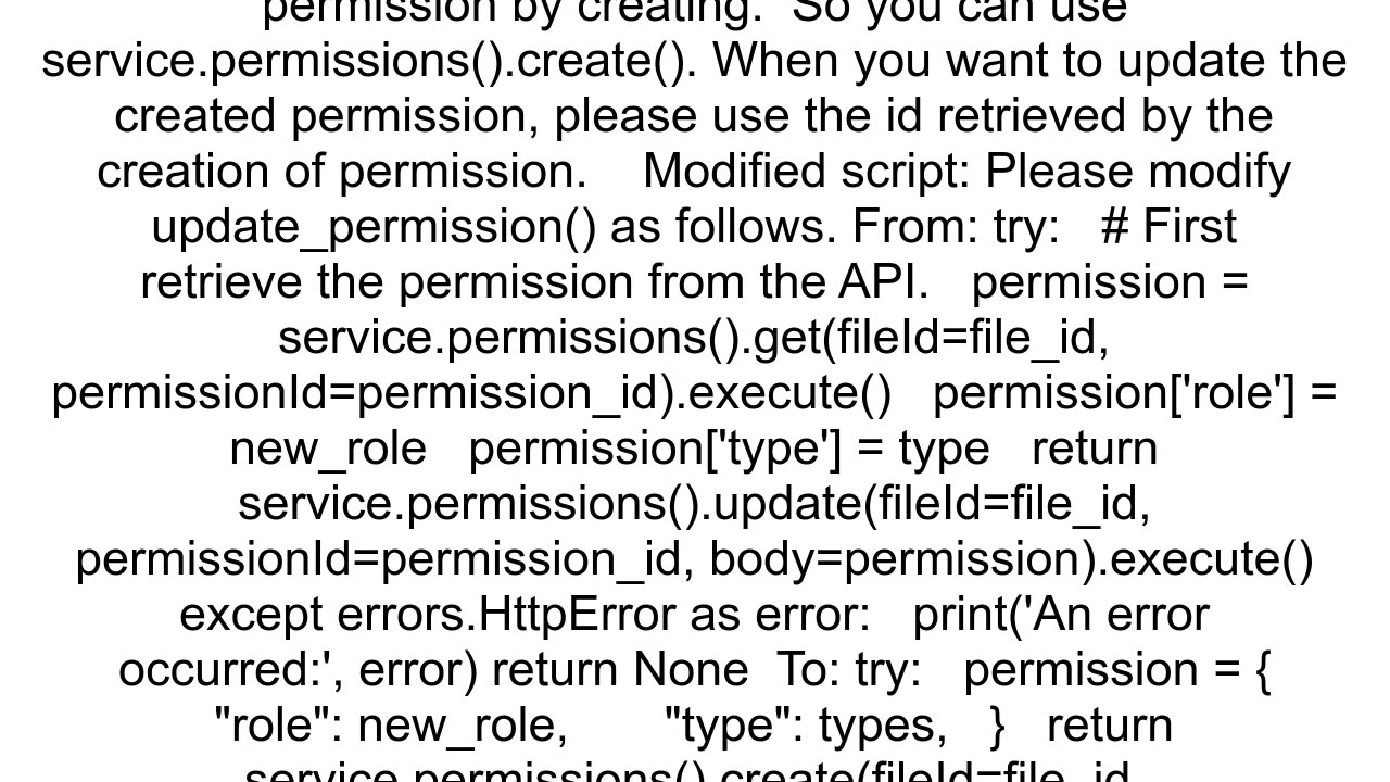 Google Drive API v3 Change File Permissions and Get Publicly Shareable Link Python