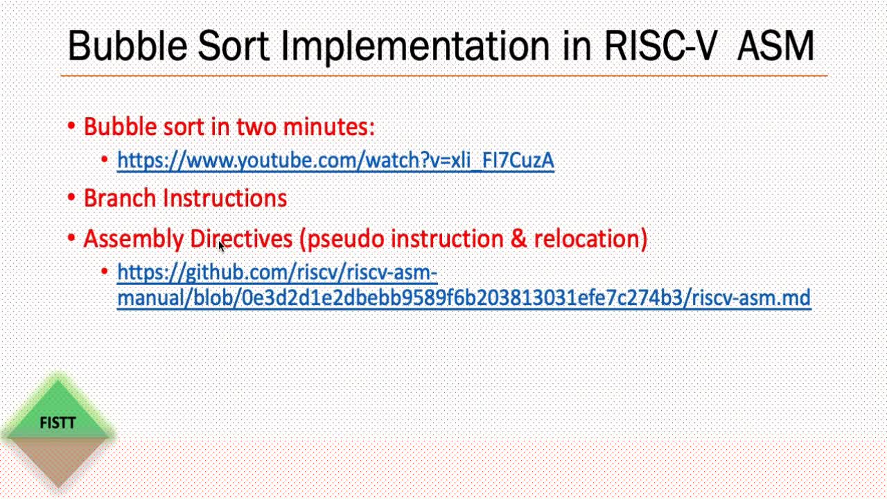 Excercise #3: Bubble Sort in Risc-V assembly on Hifive1-RevB board