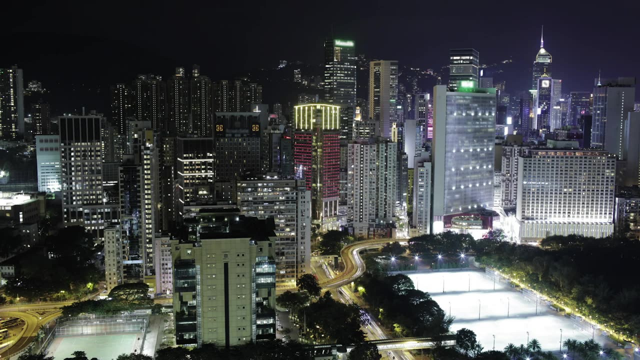 City lights in Hong Kong