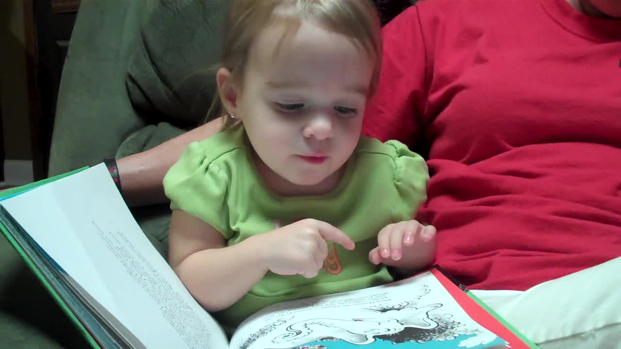 2-year-old's animated reading of Dr. Seuss book