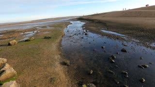 River on the coast.