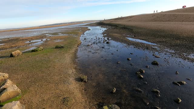River on the coast.