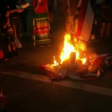 Entitled Leftists in LA Celebrate July 4th by Burning American Flags