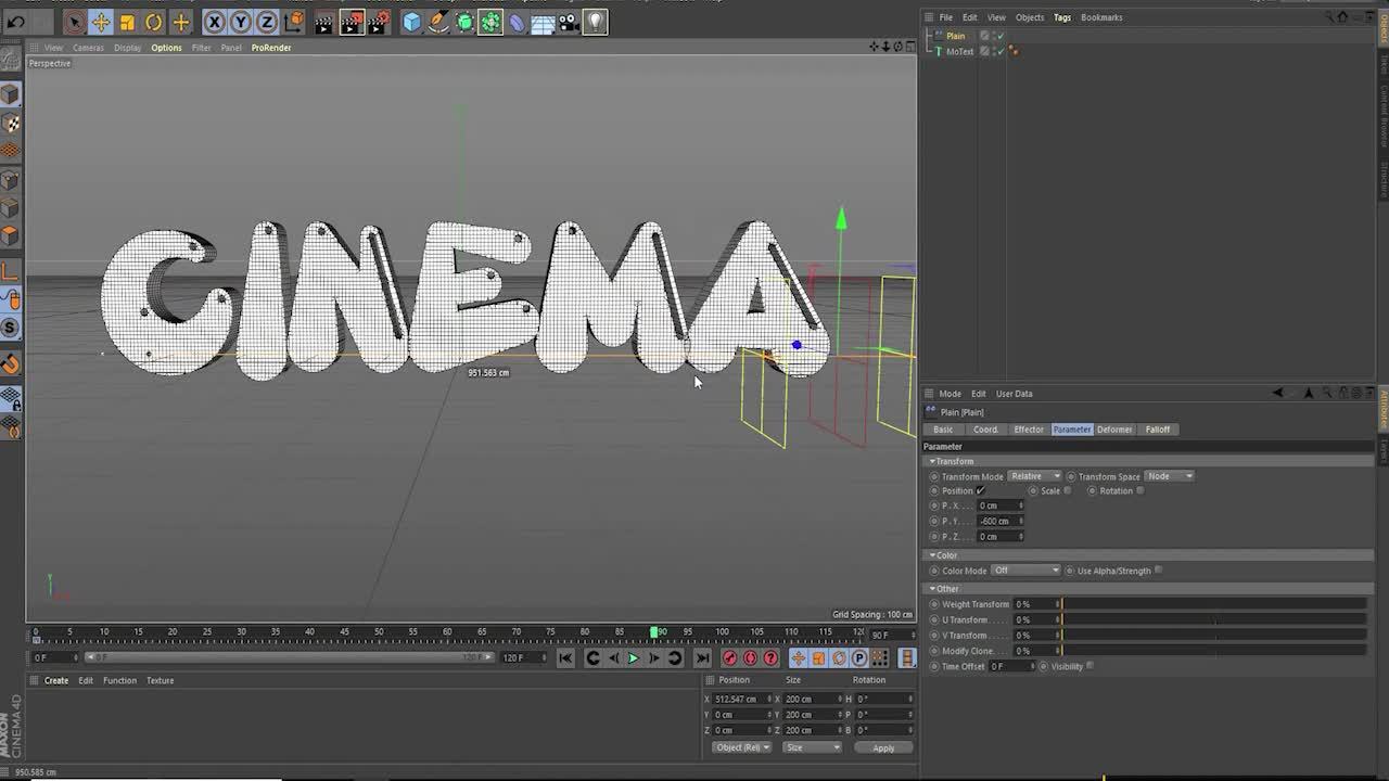 C4D cool effect tutorial: title text LOGO production 7