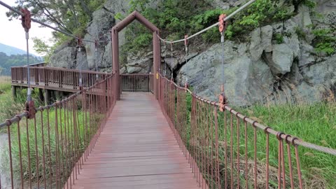 A suspension bridge