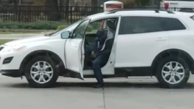 Perfect timing drunk man fall