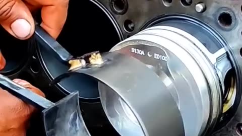 Amazing Technique diesel truck engine Head Piston fitting #truck #engine #skills #shorts #workshop