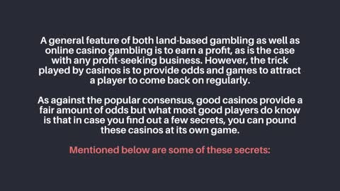 A few amazing secrets about online gambling you need to know