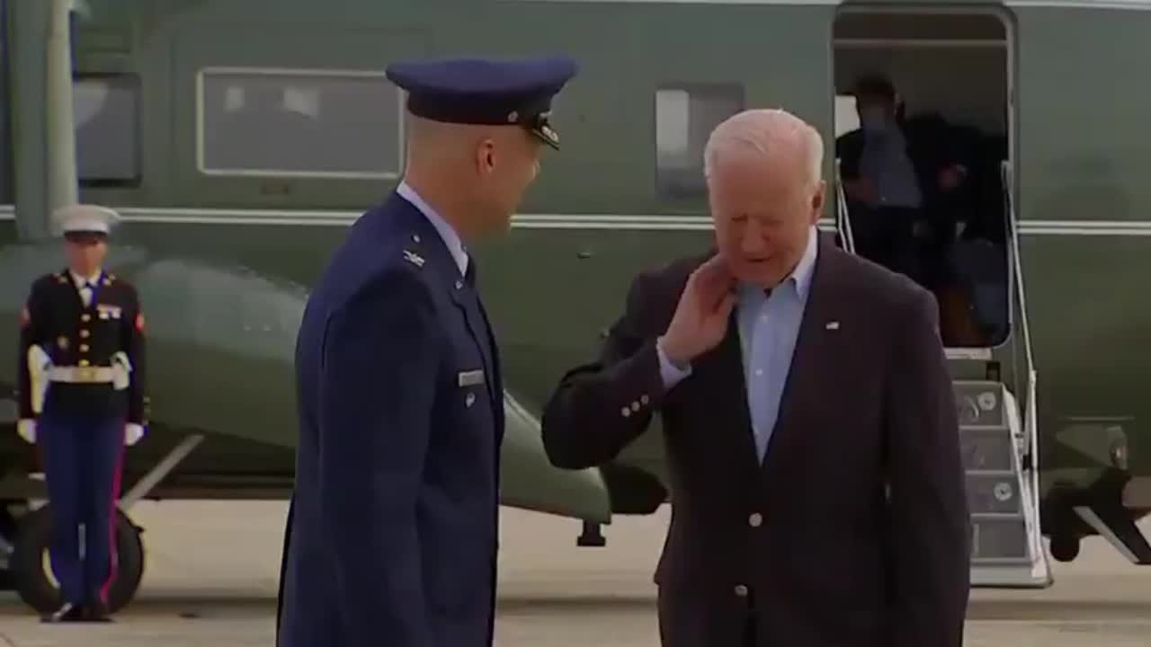 Biden Attacked By Cicada before Boarding Plane To Europe