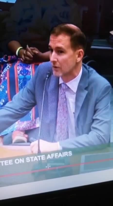 Texas State Senator Bob Hall interviews Dr at a public hearing Part 1