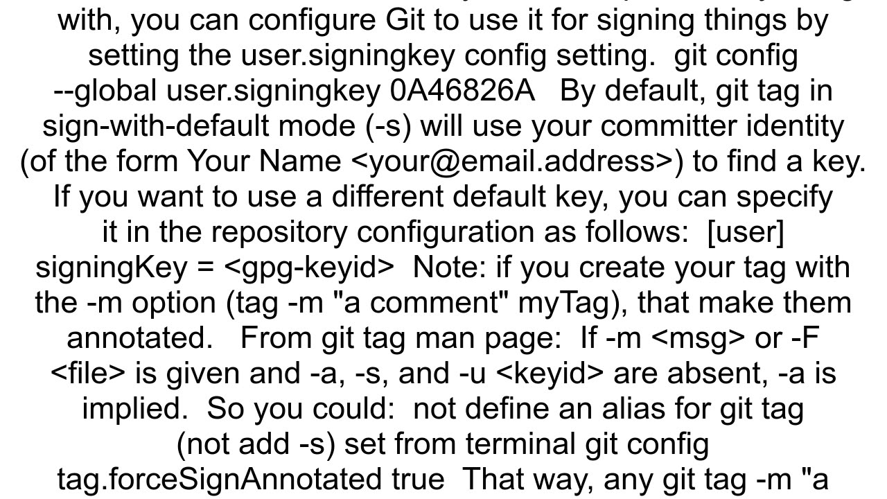 How to configure Git to always sign tags