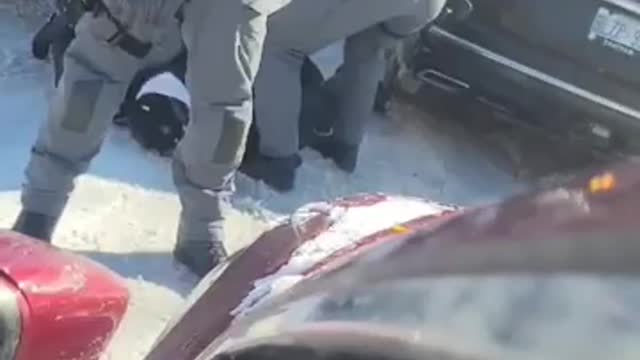 Trudeau’s Self-named Jackboots roughing up peaceful protesters…