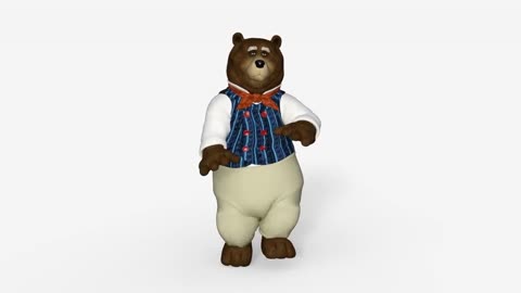 cartoon funny bear dances