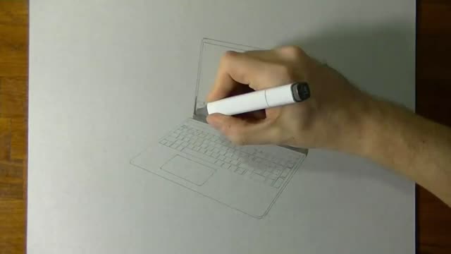 Draw A Realistic Picture Of A Laptop