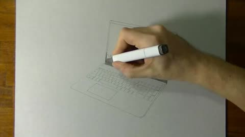 Draw A Realistic Picture Of A Laptop