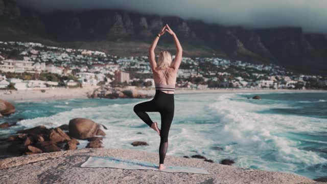 Blondie Doing yoga