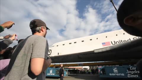 Historic trip of space shuttle across Los Angeles