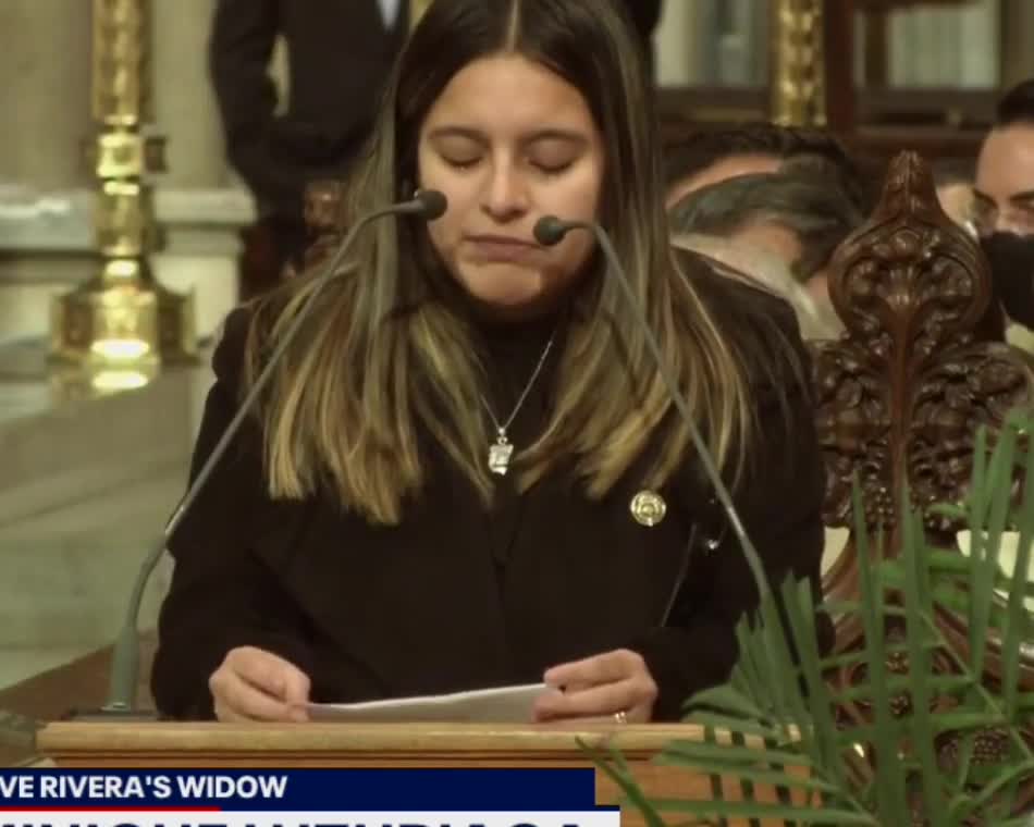 Widow Of NYPD Detective Jason Rivera Gets Standing Ovation