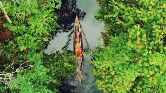 The quiet Udan River in Borneo, Indonesia