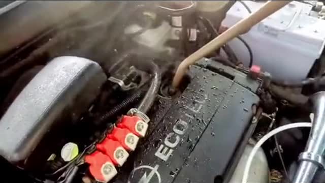 Inside the engine of a car