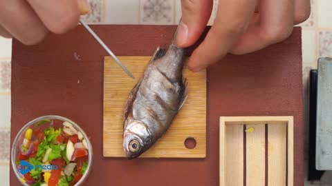 How To Make Thai Grilled Fish In Miniature Kitchen DIY Mini Food In Real Life