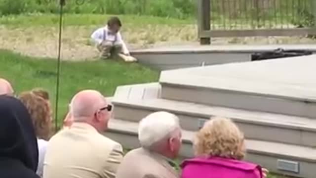 Watch these hilarious kids...ring bearer at a wedding...real comedians